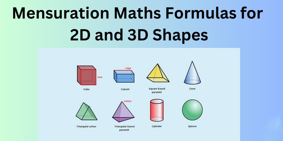 Mensuration (2D & 3D) Formula In Hindi