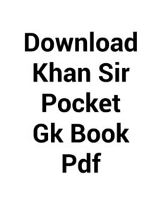 Rbd pocket gk Khan sir pdf